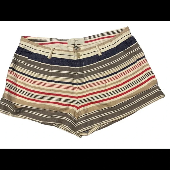 Joie Striped Linen Blend Shorts - Picture 1 of 7